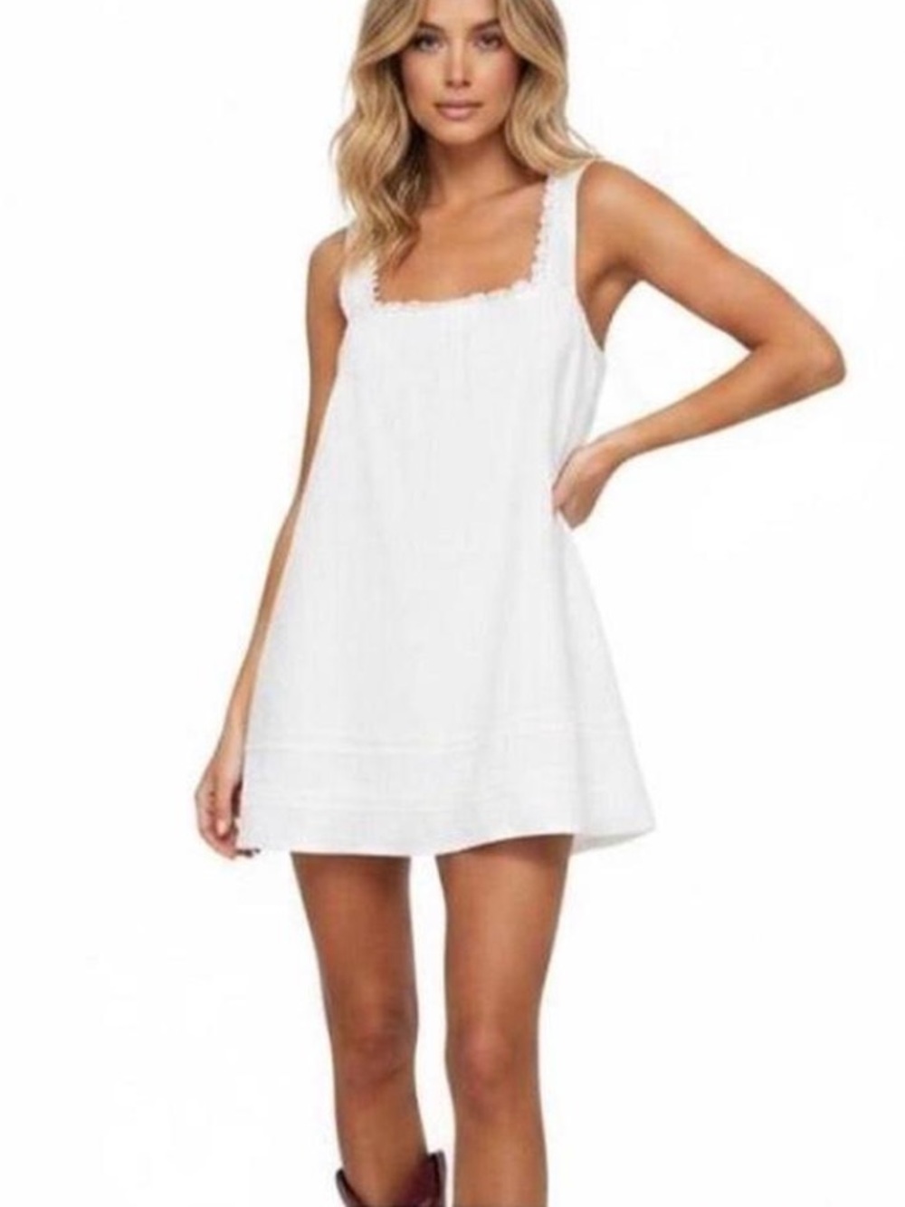 Princess Polly Alanah White Cotton Mini Dress